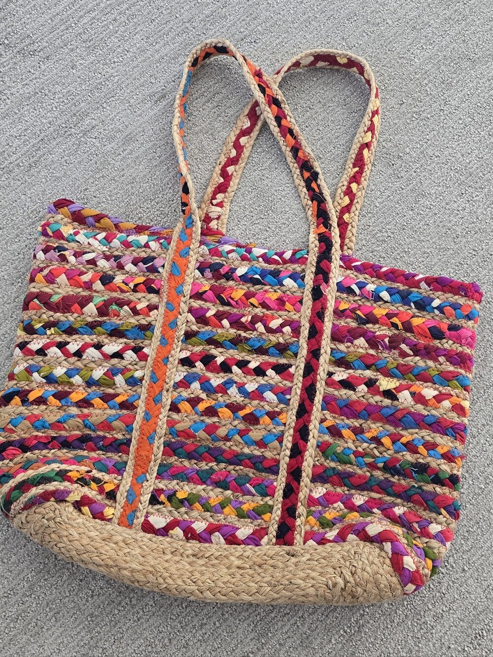 A&B America & Beyond Large Boho Beach Hippie Earthy Woven Shoulder Tote Bag